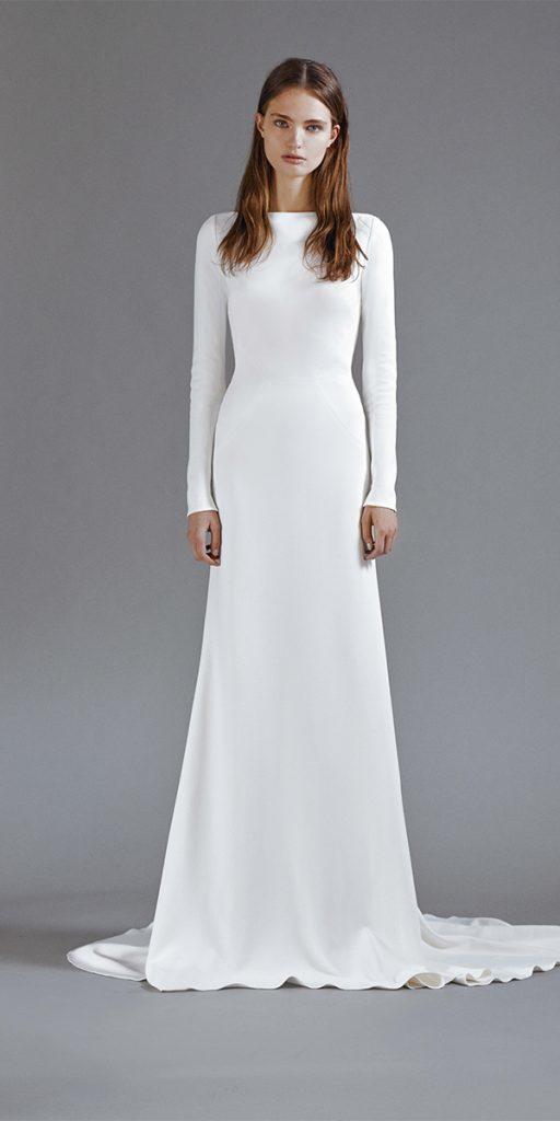 modest wedding dresses sheath simple with long sleeves galia lahav