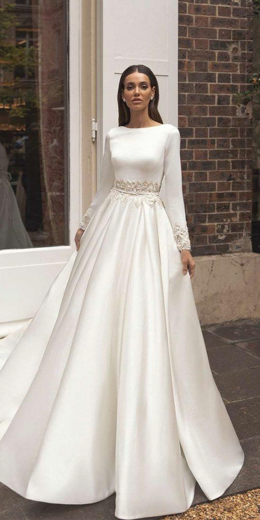 modest wedding dresses with sleeves ball gown simple luce sposa