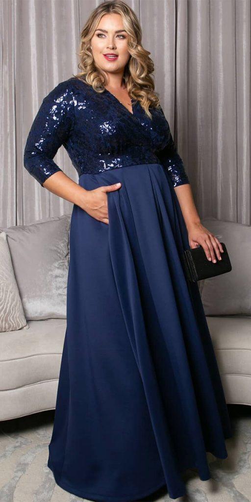 Plus Size Mother Of The Bride Dresses Long Navy With Sleeves Sequins Top Kiyonnacurves 512x1024 