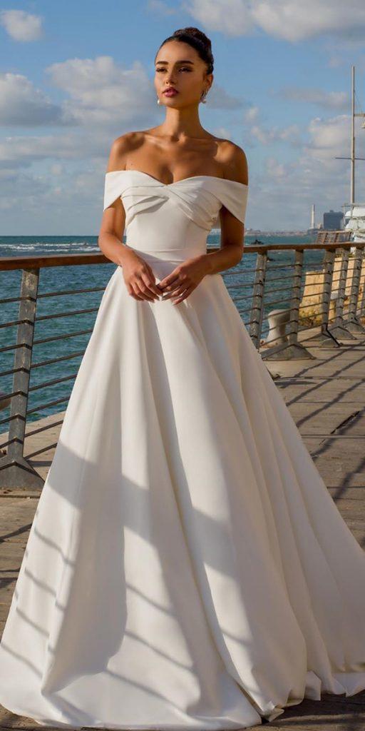 princess wedding dresses a line off the shoulder sweetheart neckline simple julievinobridal
