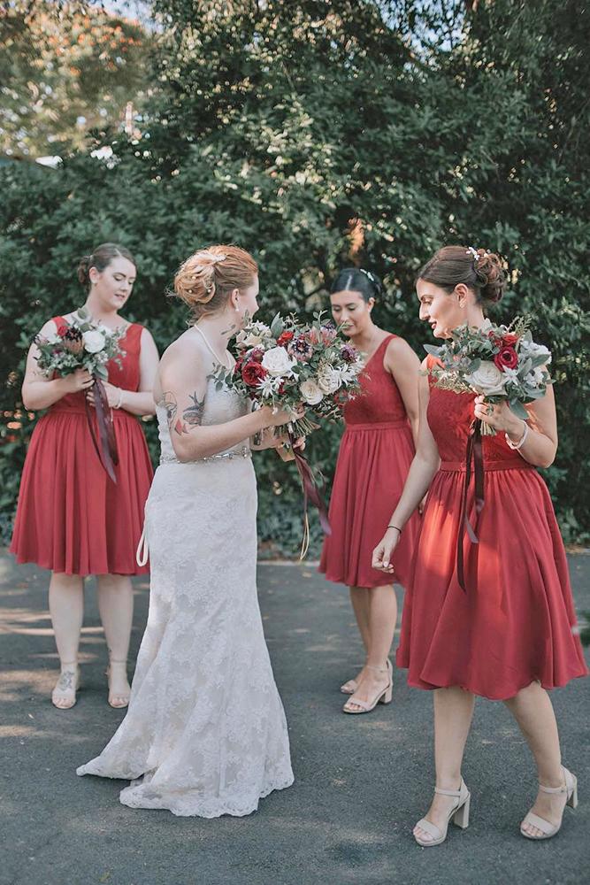 short bridesmaids dresses lace top red country cocomelody