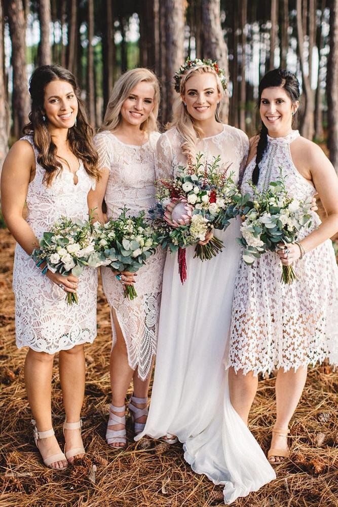 short bridesmaids dresses lace white country trent and jessie