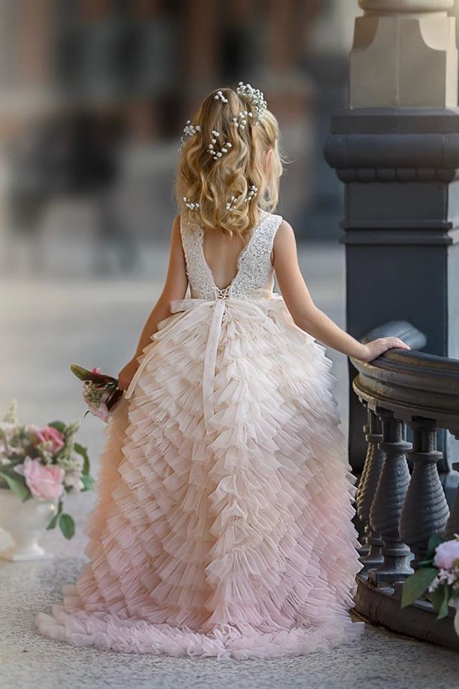  vintage flower girl dresses ruffled skirt lace top blush dollcakevintage