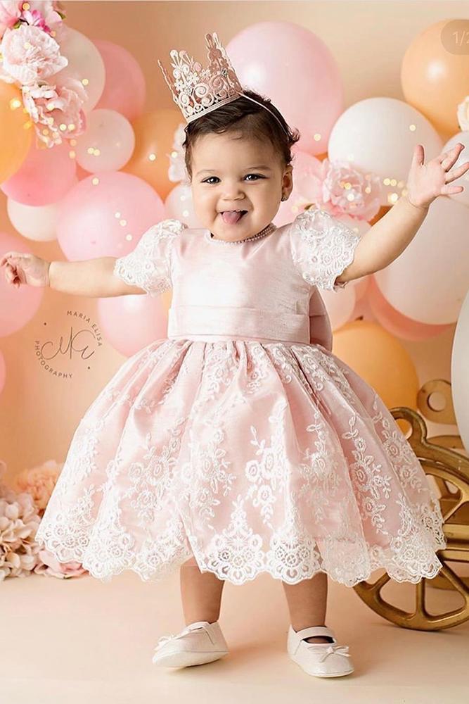 vintage flower girl dresses with cap sleeves lace pink ittybittytoes