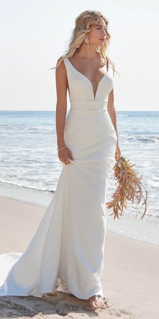 beach wedding dresses simple with spaghetti straps maggie