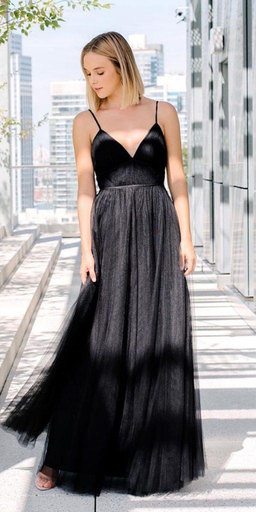 gothic wedding dresses a line with spaghetti straps simple beach jennyyoonyc