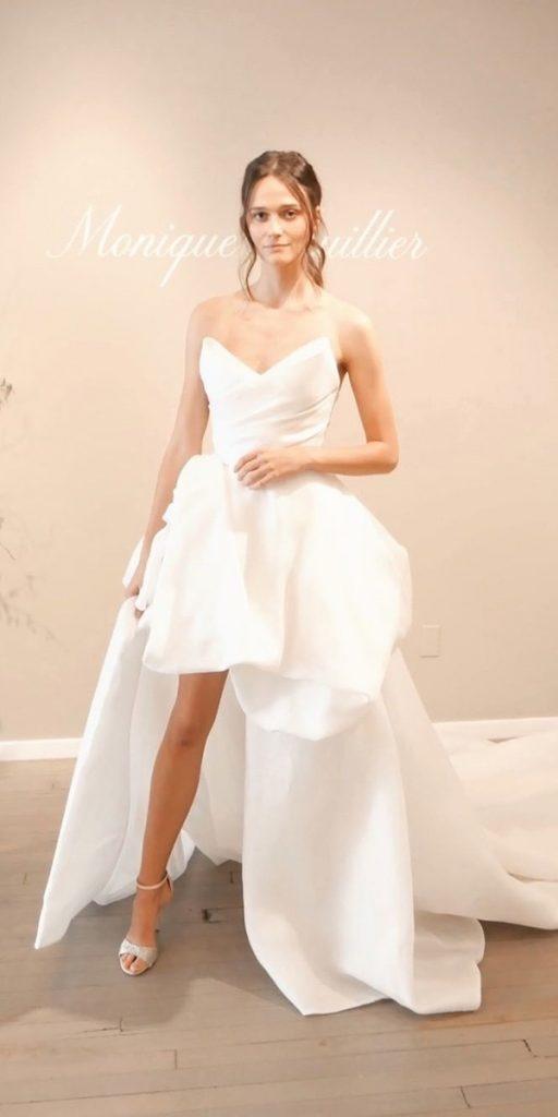 high low wedding dresses simple strapless sweetheart neckline with train moniquelhuillie ,