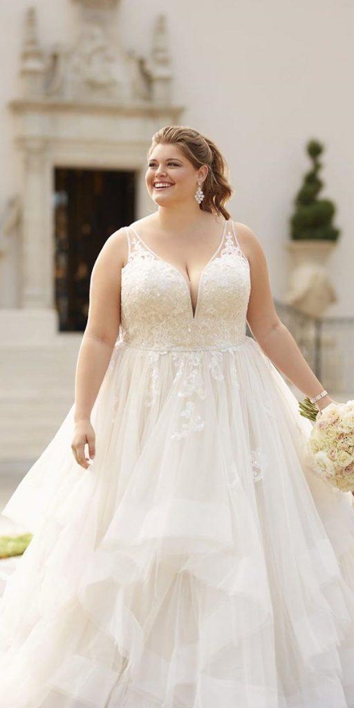 plus size ball gowns wedding dresses lace tulle skirt sweetheart neckline essenseofaustralia