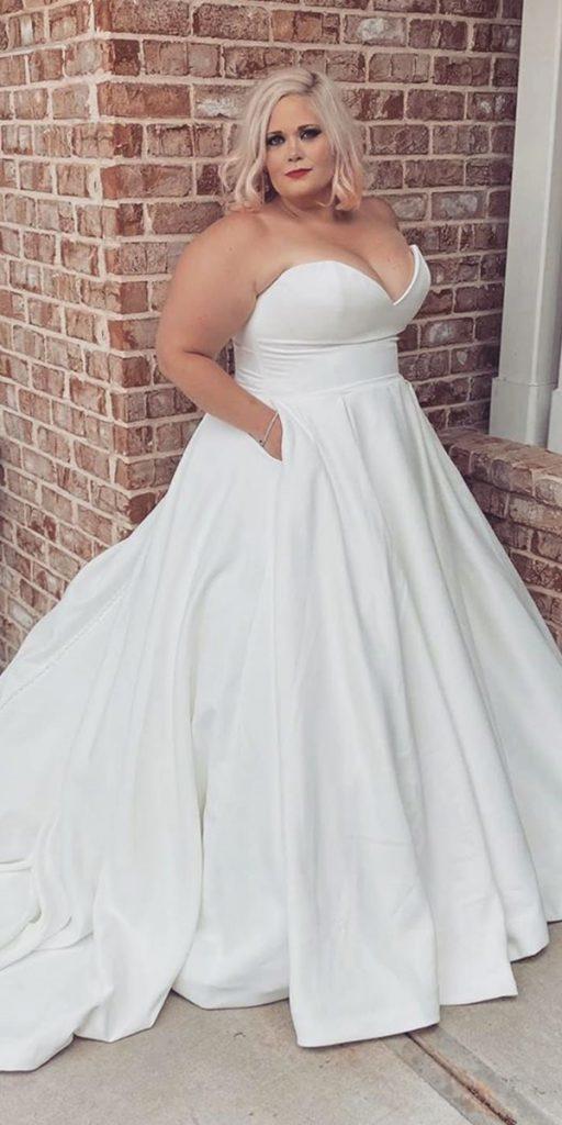plus size ball gowns wedding dresses simple sweetheart neckline strapless with train jandrewsbridal