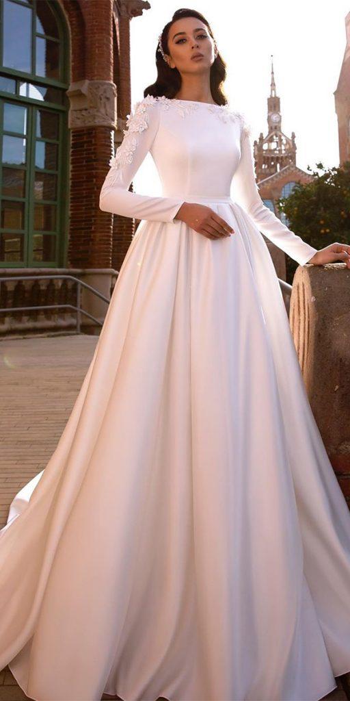top wedding dresses ball gown simple with long sleeves modest tina valredi