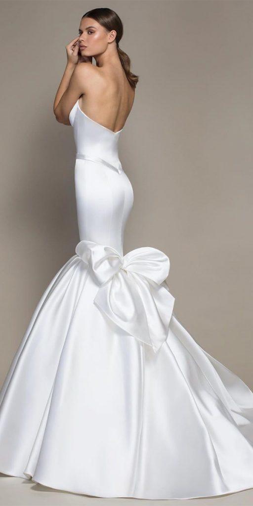 top wedding dresses low back with bow simple mermaid pnina tornai