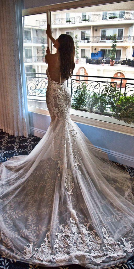 destination wedding dresses mermaid low back with train lace nektaria