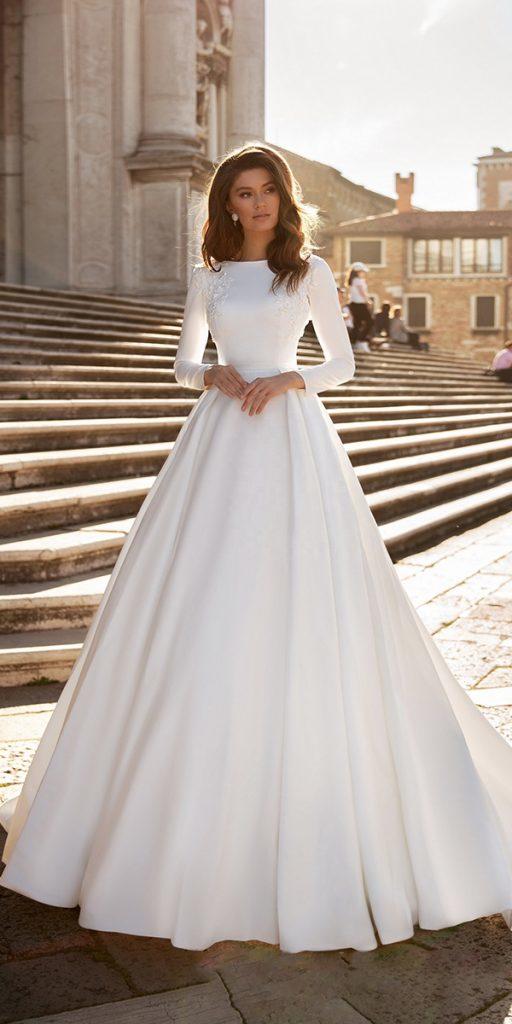 modest wedding dresses princess simple with long sleeves victoria soprano
