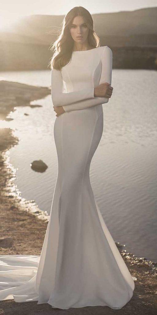 modest wedding dresses with sleeves mermaid with long sleeves modest simple pnina tornai