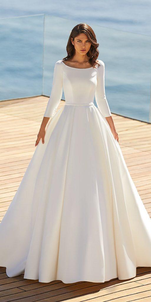 modest wedding dresses with sleeves princess with sleeves simple pronovias