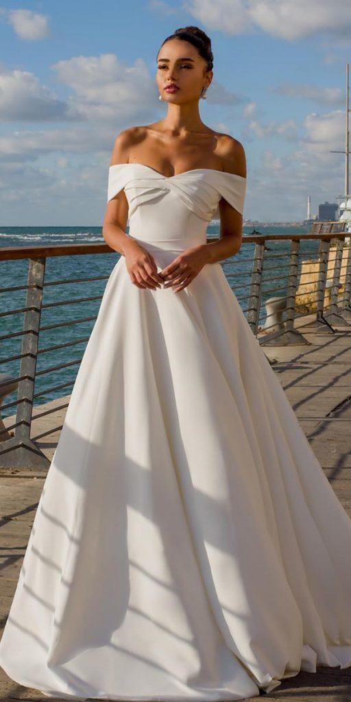 simple wedding dresses a line sweetheart neckline off the shoulder julievino