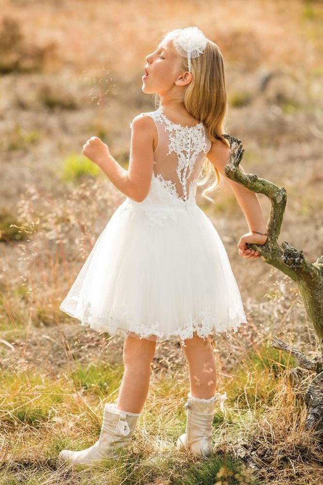 tutu flower girl dresses boho rustic lace back linearaffaelli