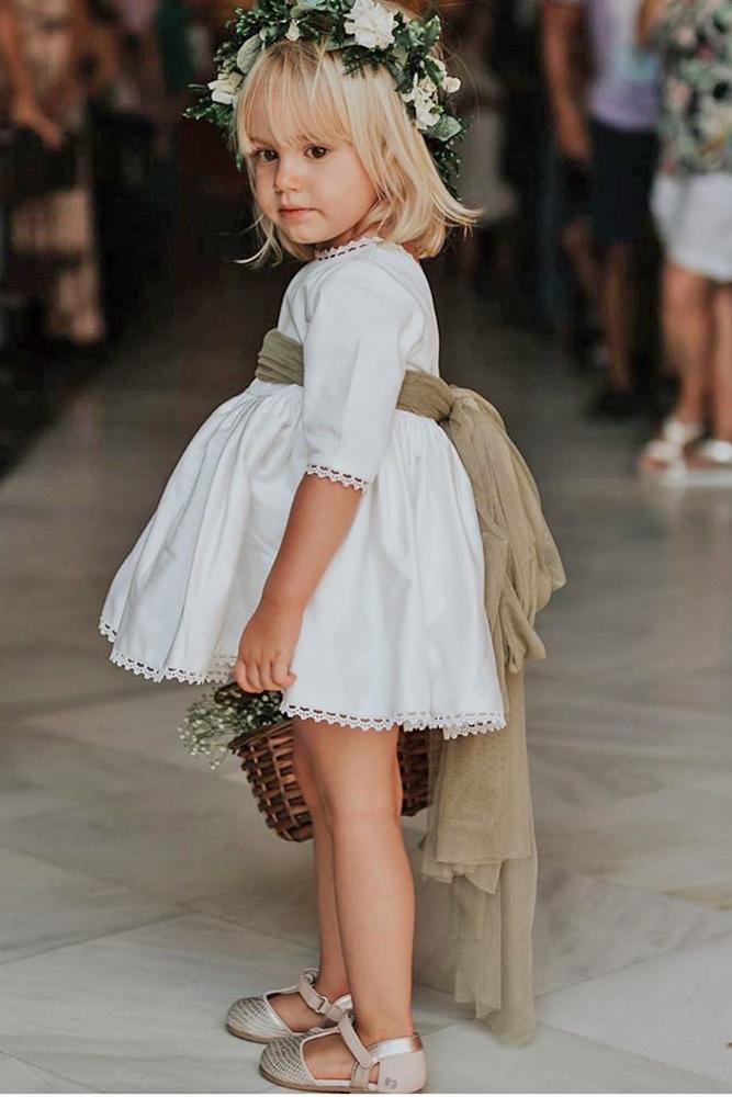tutu flower girl dresses boho with sleeves bow invitada_perfecta