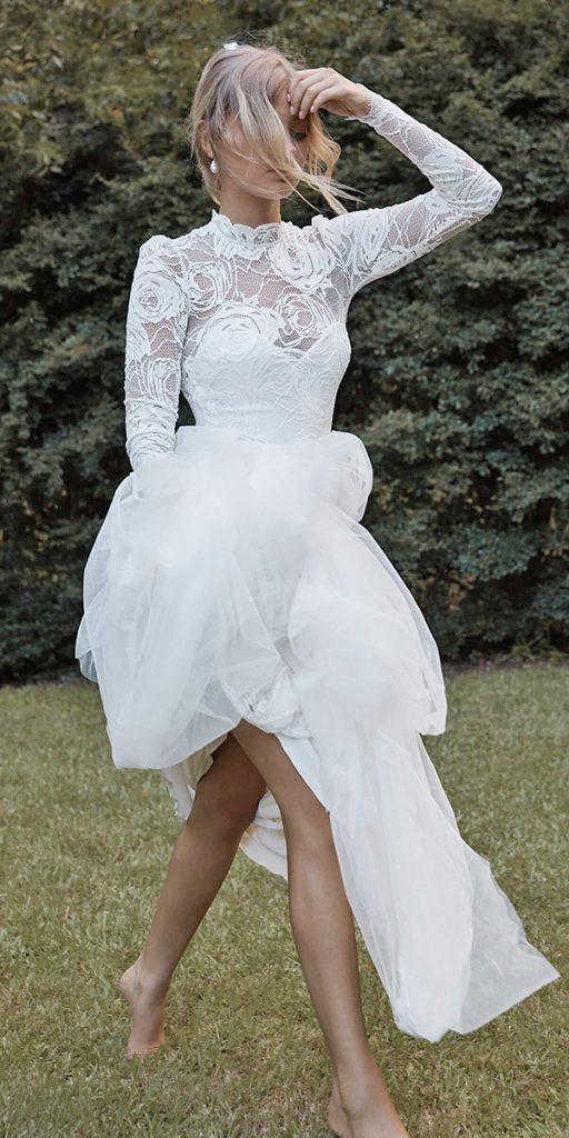 bridal gowns with sleeves a line with long sleeves bohemian graceloveslace