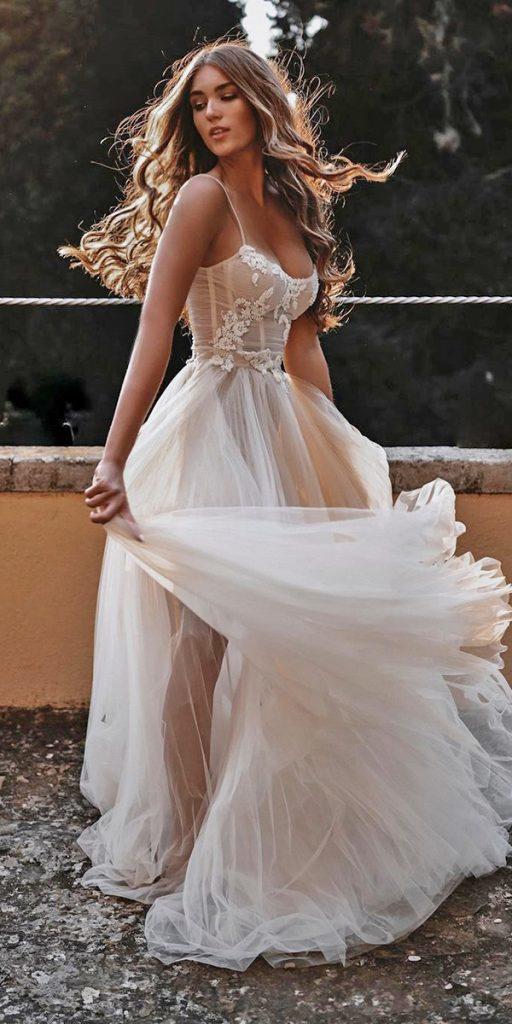  country wedding dresses a line with spaghetti straps lace galia lahav