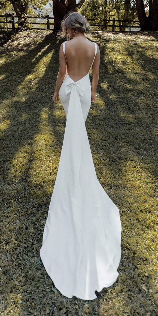 summer wedding dresses bohemain with spaghetti straps simple train grace
