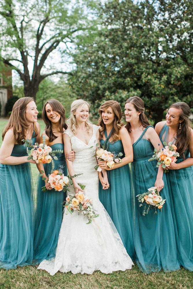 teal bridesmaid dresses long country simple sweet julep photography