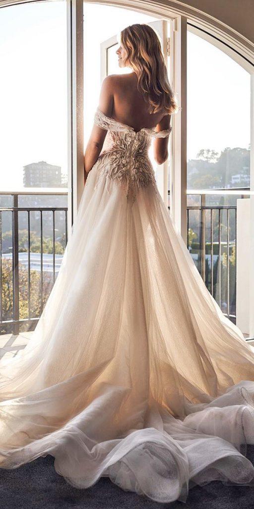 top wedding dresses a line low back with train romantic leah da gloria