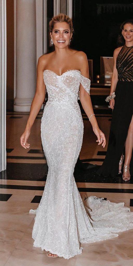 trumpet wedding dresses sweetheart strapless neckline with train sexy galia lahav