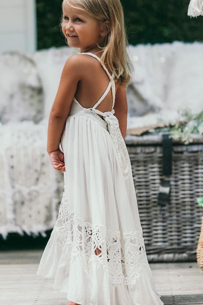 vintage flower girl dresses open back lace rustic teaprincessaust