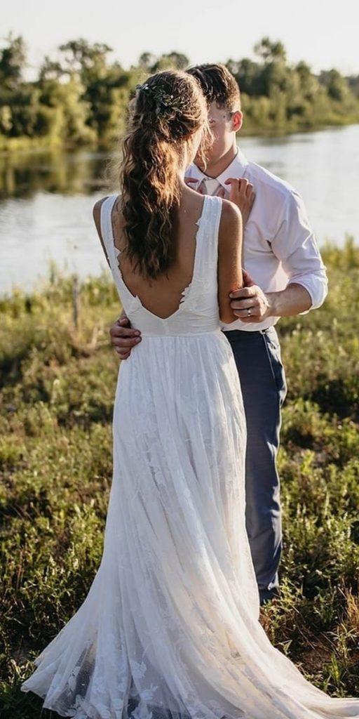  barnyard wedding dresses a line v back bohemian wearyourlovexo