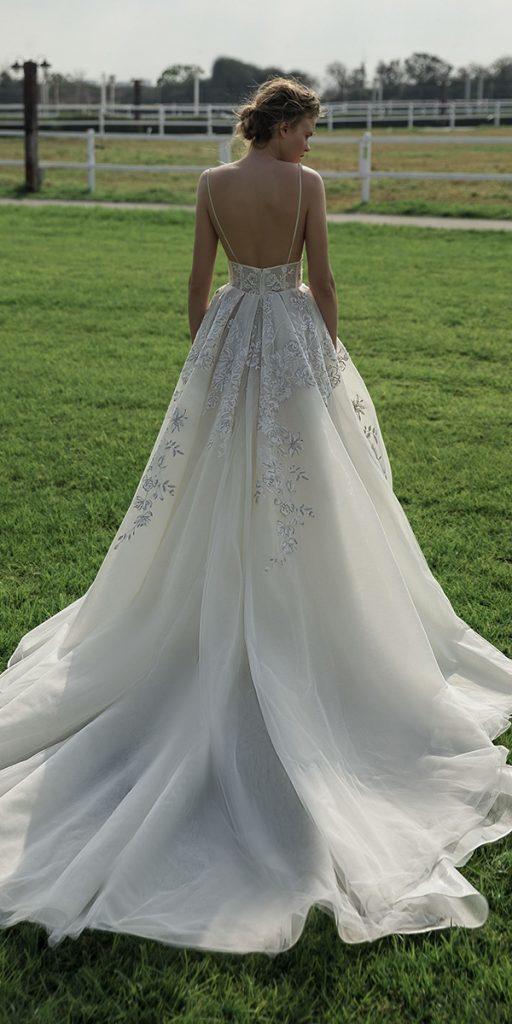 barnyard wedding dresses princess low back with spaghetti straps kimkassascouture