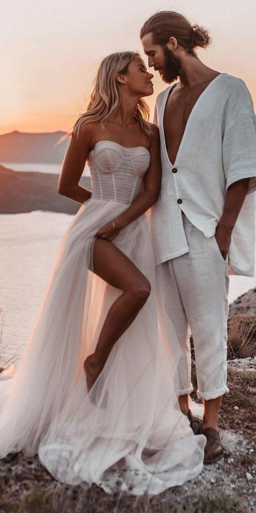 beach wedding dresses a line sweetheart strapless neckline bohemian galialahav
