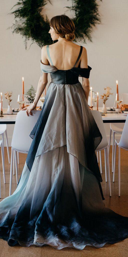 black and white wedding dresses a line simple off the shoulder elizabethdye
