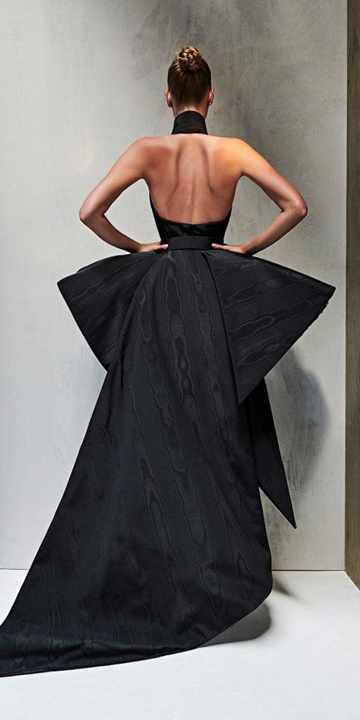 black wedding dresses simple low back romantic azziandosta