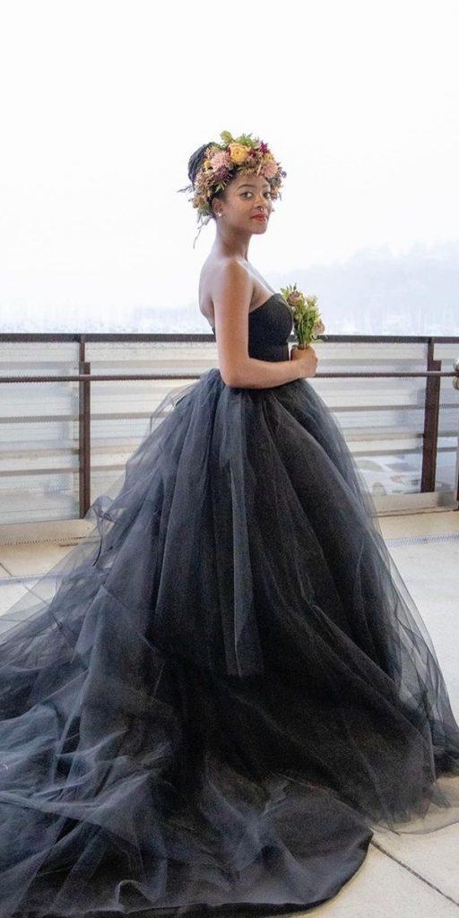 gothic wedding dresses princess low back strapless tulle skirt frenchknotcouture