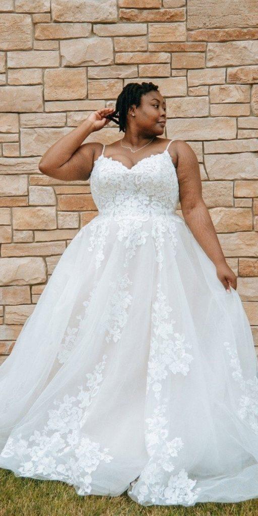 lace plus size wedding dresses princess with spaghetti straps sweetheart neckline essenseofaustralia