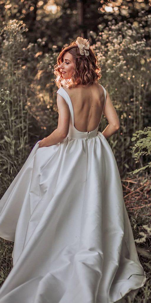 rustic wedding dresses simple backless silk princess martinaskrobotphotography