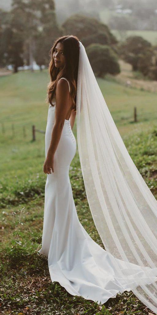 rustic wedding dresses simple sheath backless with spaghetti straps wandererandthewild