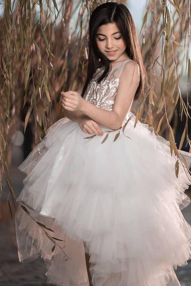 tutu flower girl dresses ivory tulle skirt coutntry petiteadele