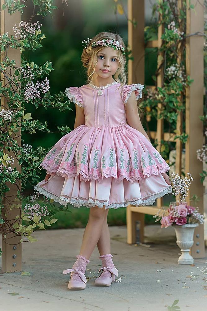 tutu flower girl dresses pink with cap sleeves country old classic