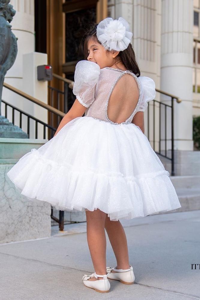 tutu flower girl dresses simple with cap sleeves open back simple ittybittytoes