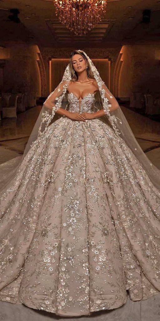 ball gown wedding dresses sweetheart strapless neckline lace albinadylaofficial