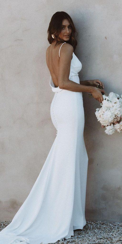 beach destination wedding dresses simple sheath low back with spaghetti straps madewithlove