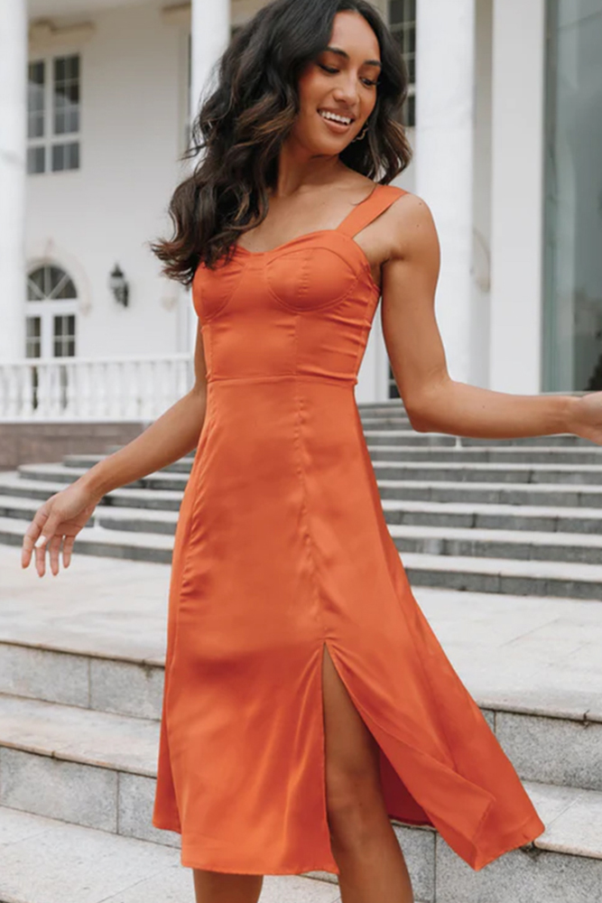 cheap bridesmaid dresses rust simple short for beach sexy petal and pup