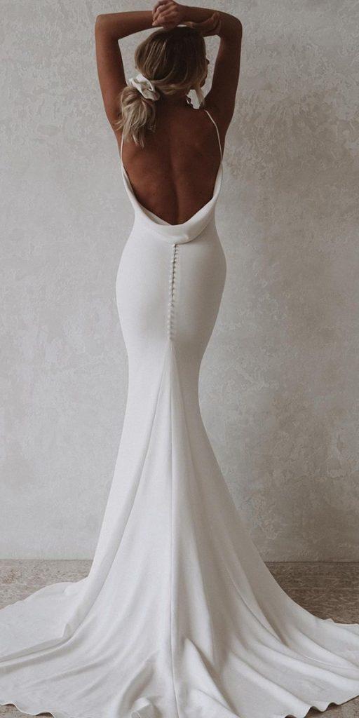 mermaid wedding dresses simple backless with spaghetti straps sexy madewithlovebridal
