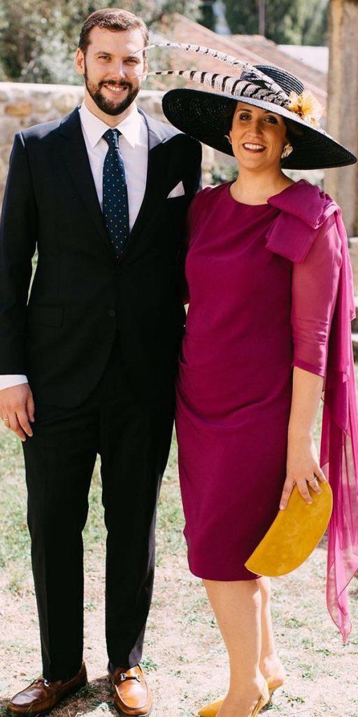 mother of the groom dresses knee length with cape spring danaetobajas