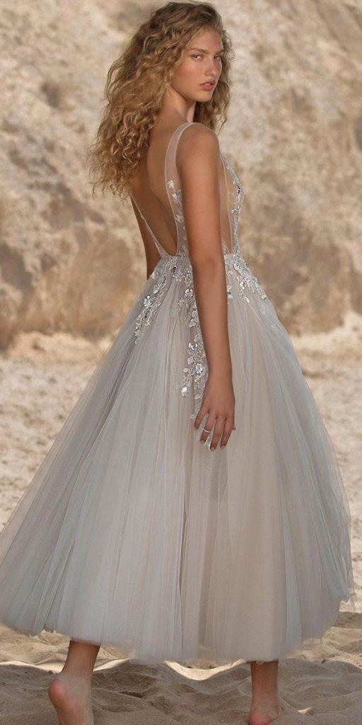 Beach tea length sales wedding dresses