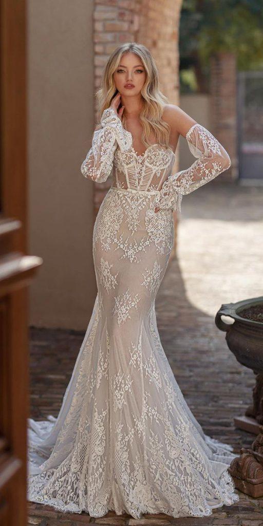 trumpet wedding dresses sweetheart neckline with sleeves off the shoulder julievino