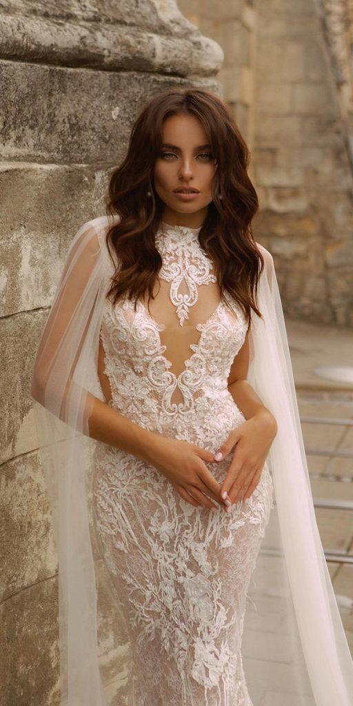 vintage lace wedding dresses with cape sexy beach wona concept