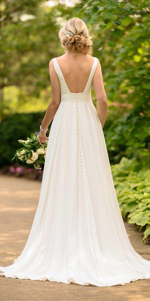 country wedding dresses simple a line low back essensedesigns